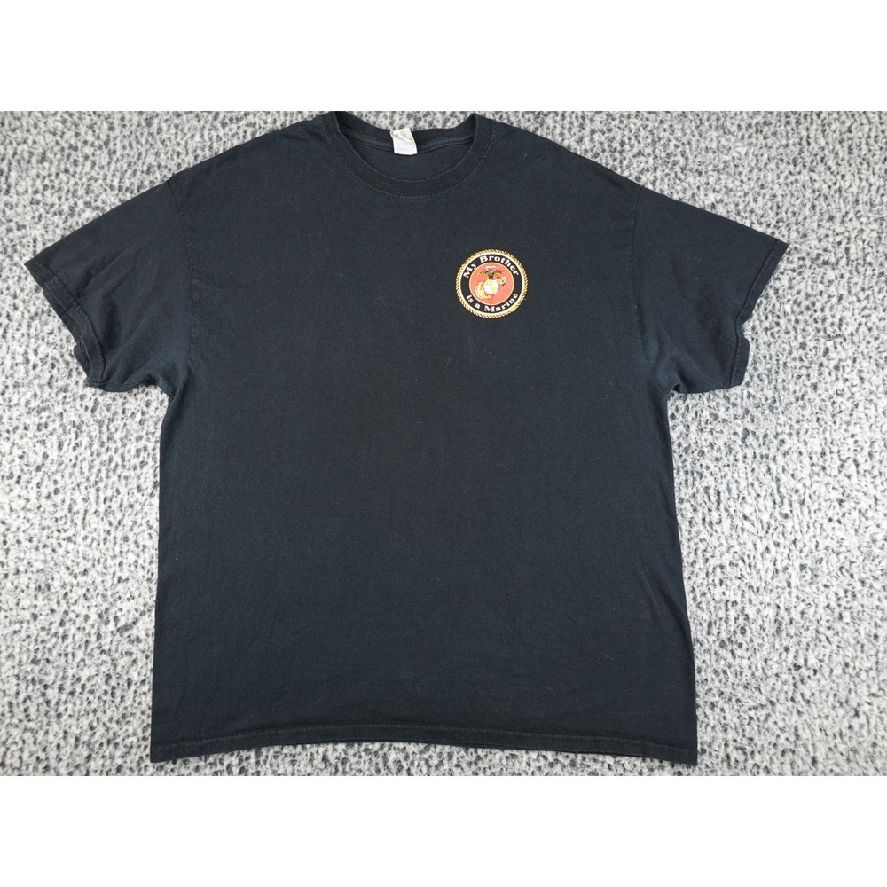 Gildan T-Shirt Mens‎ XL Black My Brother is a Marine USMC Graphic Tee